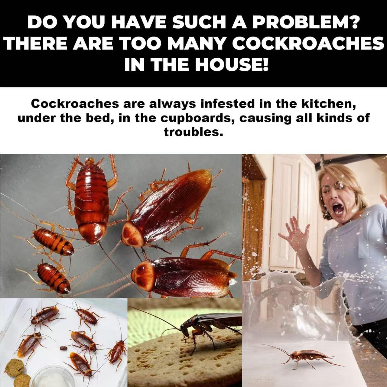 8pcs In 1box, Roach Killer Indoor Infestation, Roach Bait Gel Roach Traps Roach Repellent, Cockroach Killer Indoor Home For Small Large Cockroaches