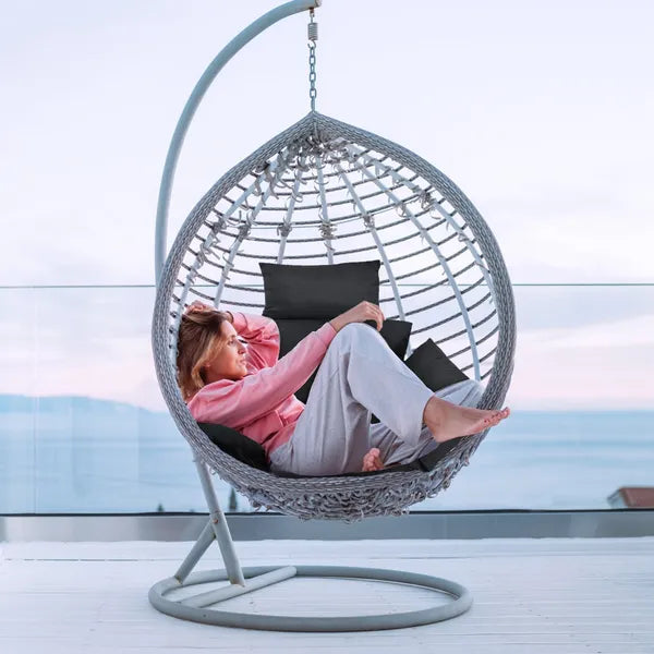 Egg Chair Cushion Hanging Basket Seat Cushion Thicken Soft Egg Swing Chair Pad Hanging Egg Chair Cushion With Headrest