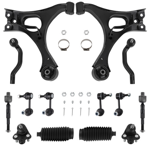 14Pcs Suspension Kit Front Lower Control Arms Fit For Honda Civic 2006 - 2011 All NON-Si Models K620382, K620383 ,K500069 ,K500070 ,K80769 ,K80768