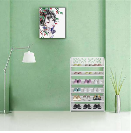 Wood Plastic Board -6-story Carved Shoe Rack