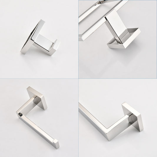 5-Piece SUS304 Bathroom Set Towel Bar  Ring Hooks  TP Holder, Brushed Finish