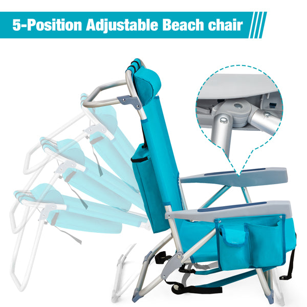 63x65x82cm Short Oxford Cloth Silver White Aluminum Tube Bearing Beach Chair Mint Green