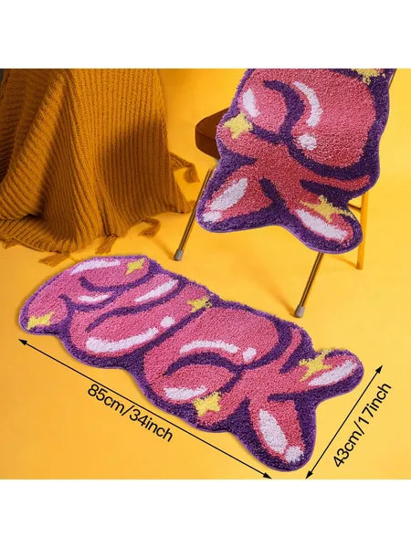 Color Rug For Bedroom, 2X3" Fluffy Thick Soft Living Room Rugs, Non Slip Absorbent Floor Mat, Cute Washable Microfiber Non-Slip Small Shower Mat, Aesthetic Modern Home Decoration Birthday Gifts