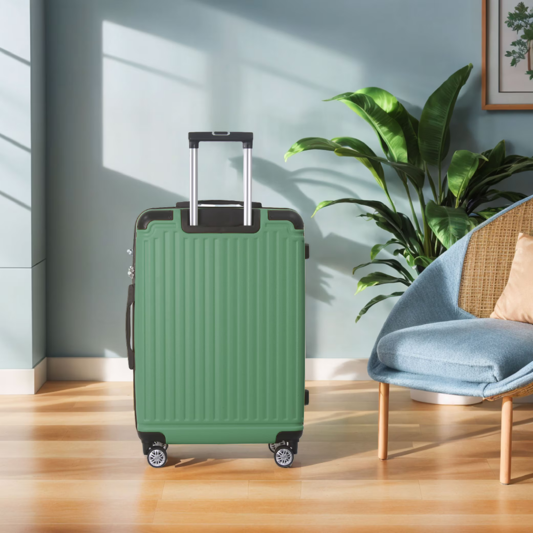 Fruit Green 3-Piece Premium ABS Luggage Set-20 , 24 , And 28  Suitcases With Multi-Position Handle, Silent Spinner Wheels, And TSA-Approved Lock-Durable, Stylish, And Spacious Travel Gear