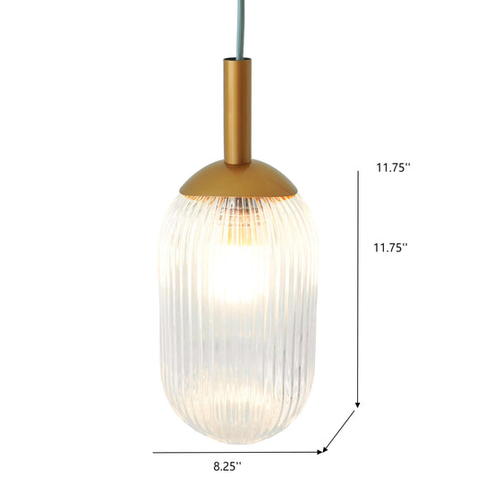 Modern Style Pendant Lamp - Bronze And Clear 110-120V Bedside Lamp Bedroom Living Room Ceiling Light