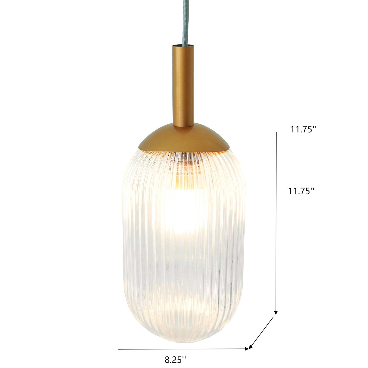 Modern Style Pendant Lamp - Bronze And Clear 110-120V Bedside Lamp Bedroom Living Room Ceiling Light