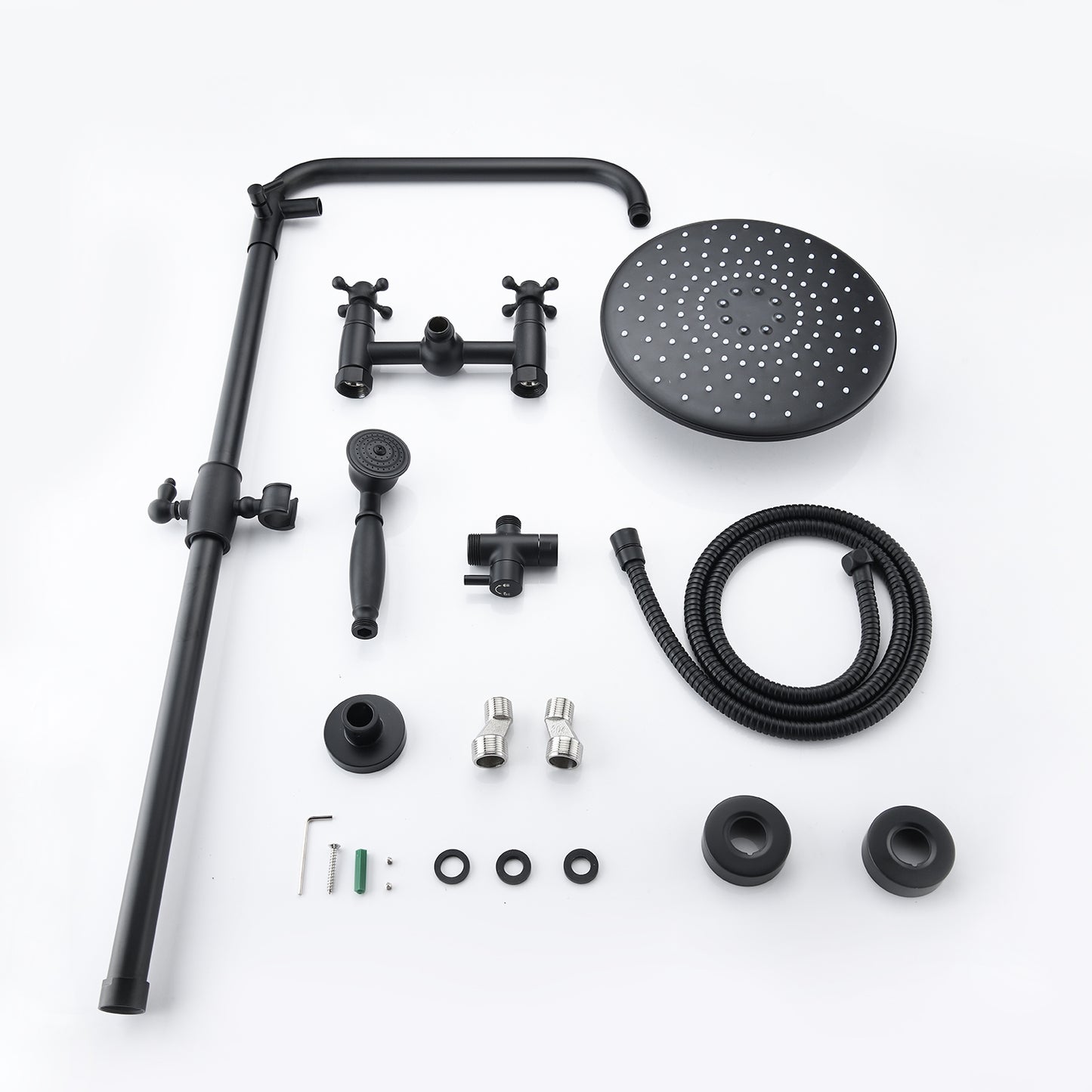 Handshower  Shower Head With Handheld Shower System With 8  Rain Shower HeadRain Shower System Dual Shower Combo  Matte Black