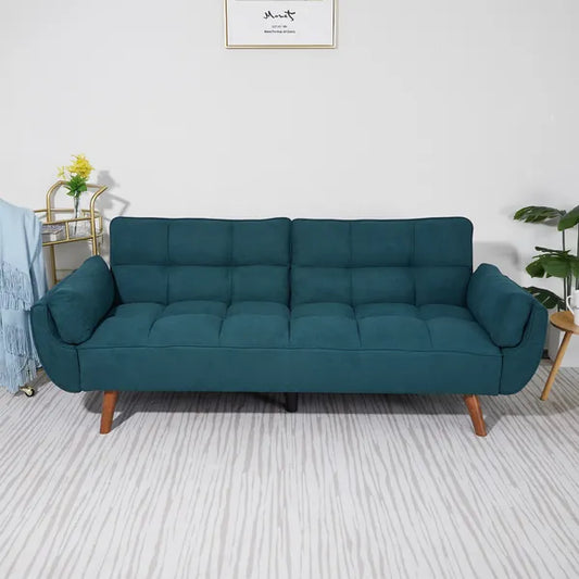 75' Flared Arm Convertible Sleeper Sofa-Green