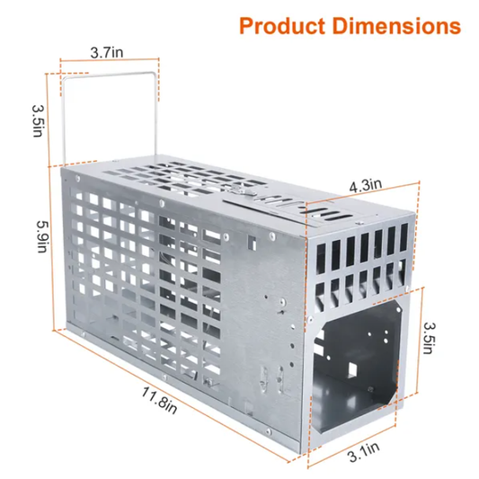 Humane Live Mouse Trap Reusable Metal Rat Rodent Cage Catch Release Continuous Capture Indoor Outdoor Pet Children Safe