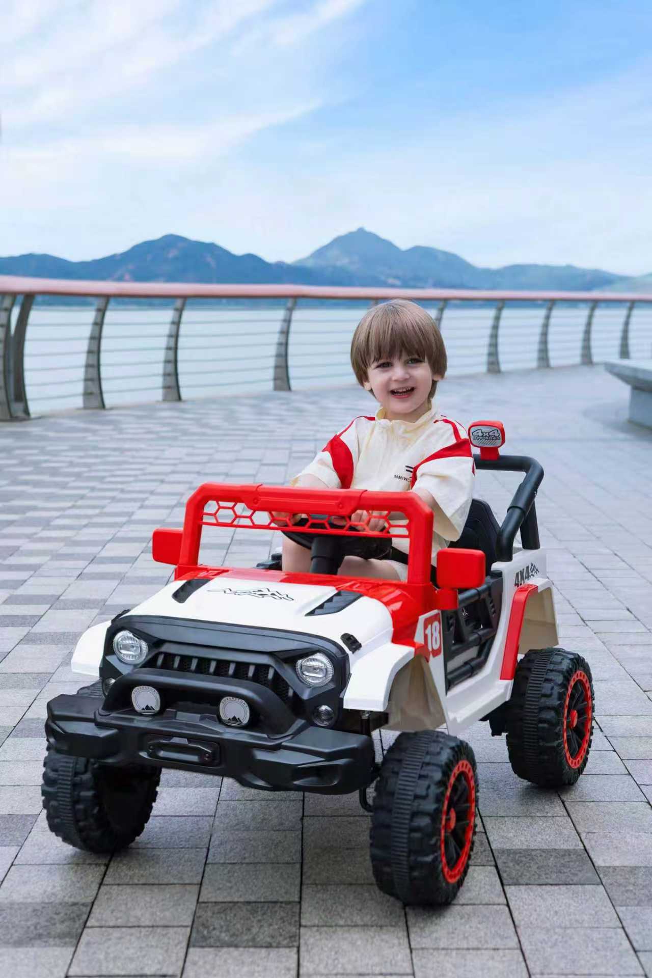 12V Ride On Car With Parent Remote Control, Toddler Electric Car With Spring Suspension, LED Lights & Music Player - Safe Battery Toy For Kids, Christmas & Birthday Gift WIGHT RED