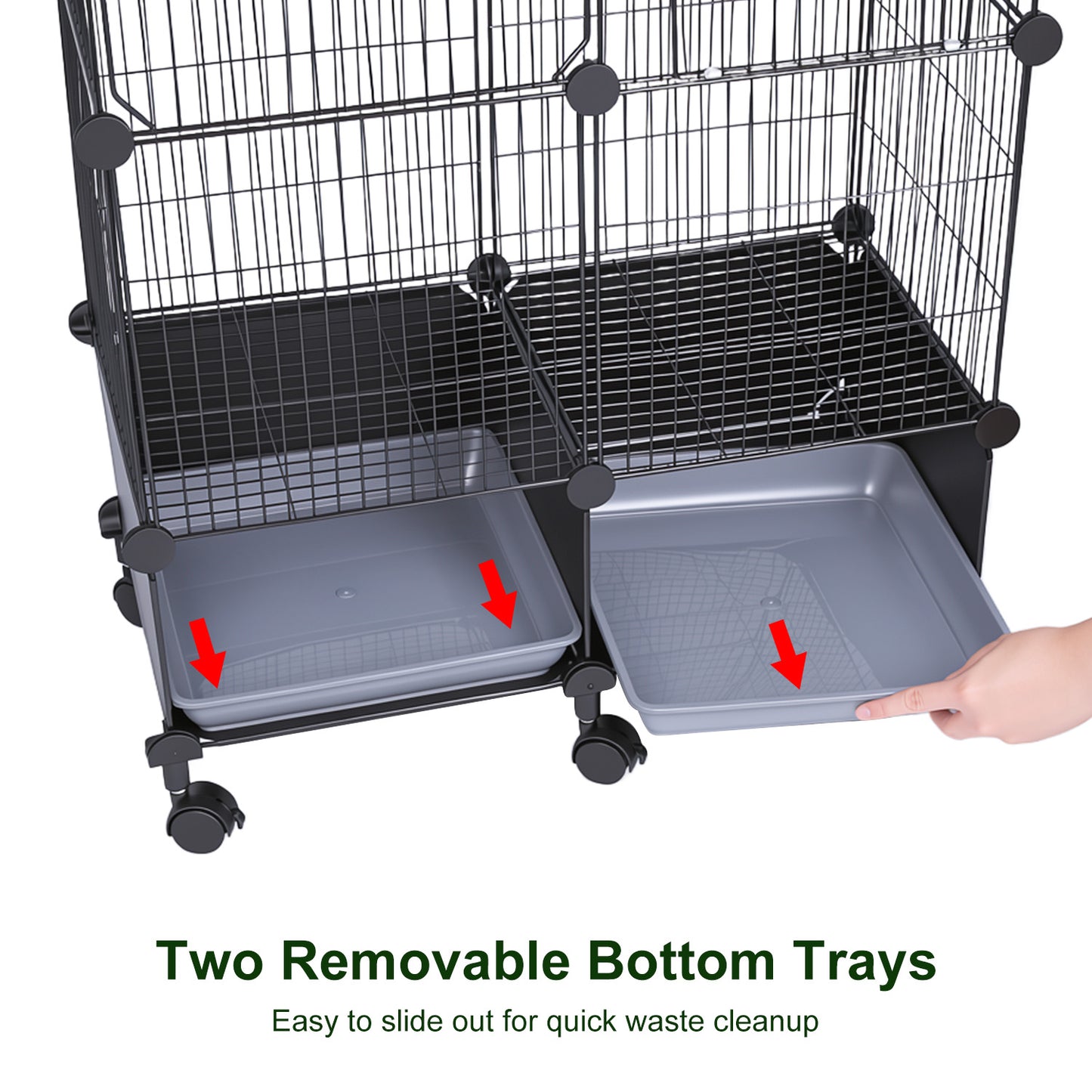 1Pc  46in Bird Cage Spacious Indoor Pet Bird House With 4 Wooden Perches 2 Slide-Out Tray 2 Water Bottle Feeder Lockable Wheels For Parrot Parakeets Cockatiel Lovebird Small Mid-Sized Birds