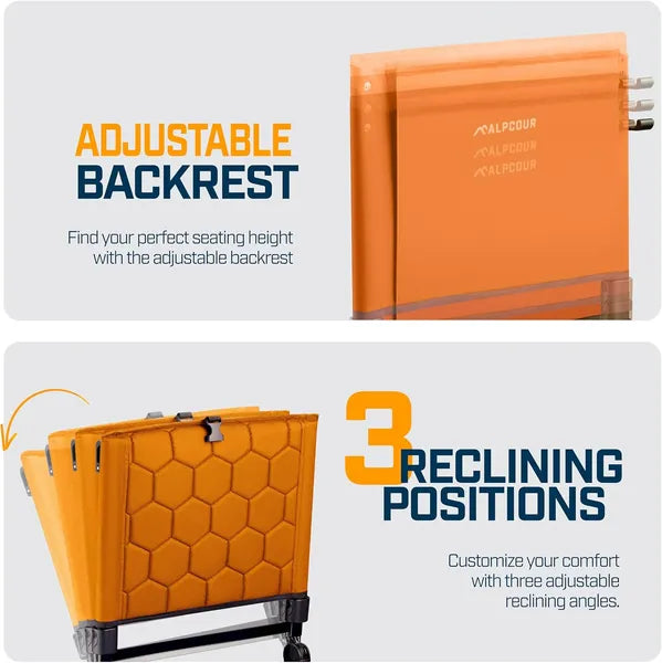 Alpcour Folding Reclining Stadium Seat With Back Support For Bleachers