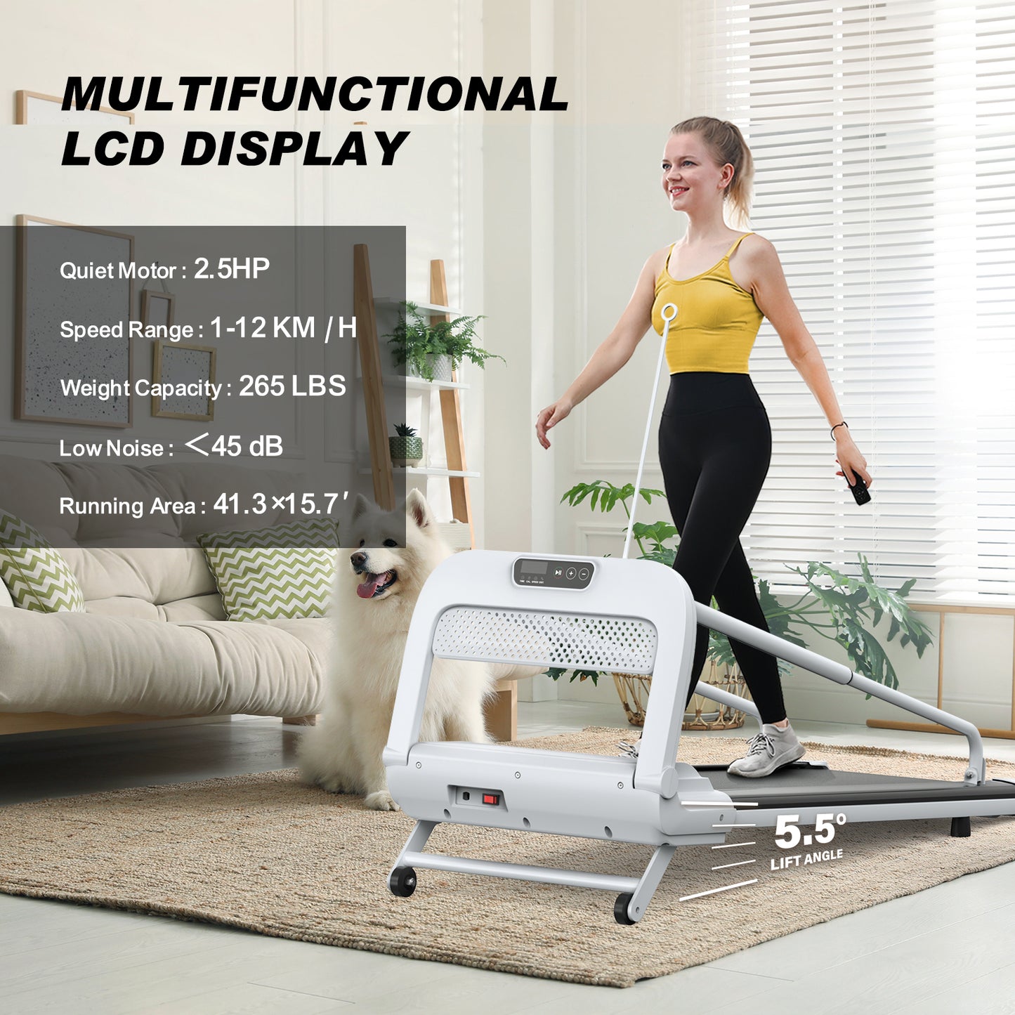 New Quiet Smart Pet Treadmill, Adjustable Speed, Perfect For Small-Medium Dogs