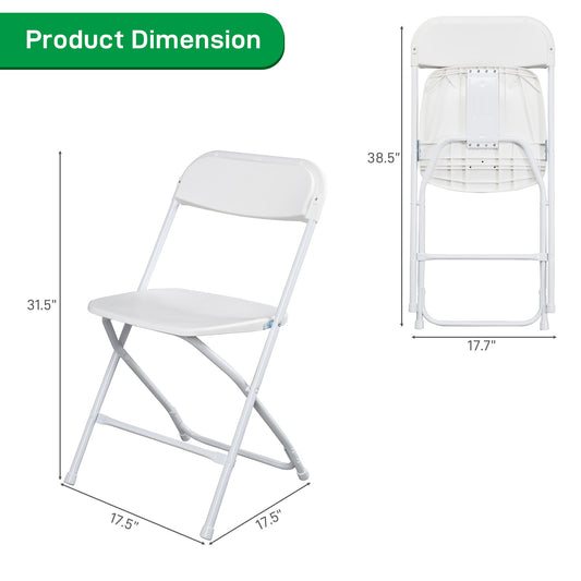 4Pcs Folding Chair, 350LBS Lightweight Foldable Plastic Chair, Reinforced Metal Frame Easy To Fold & Store For Indoor & Outdoor, Wedding, Party, Meeting Room, Patio And Garden