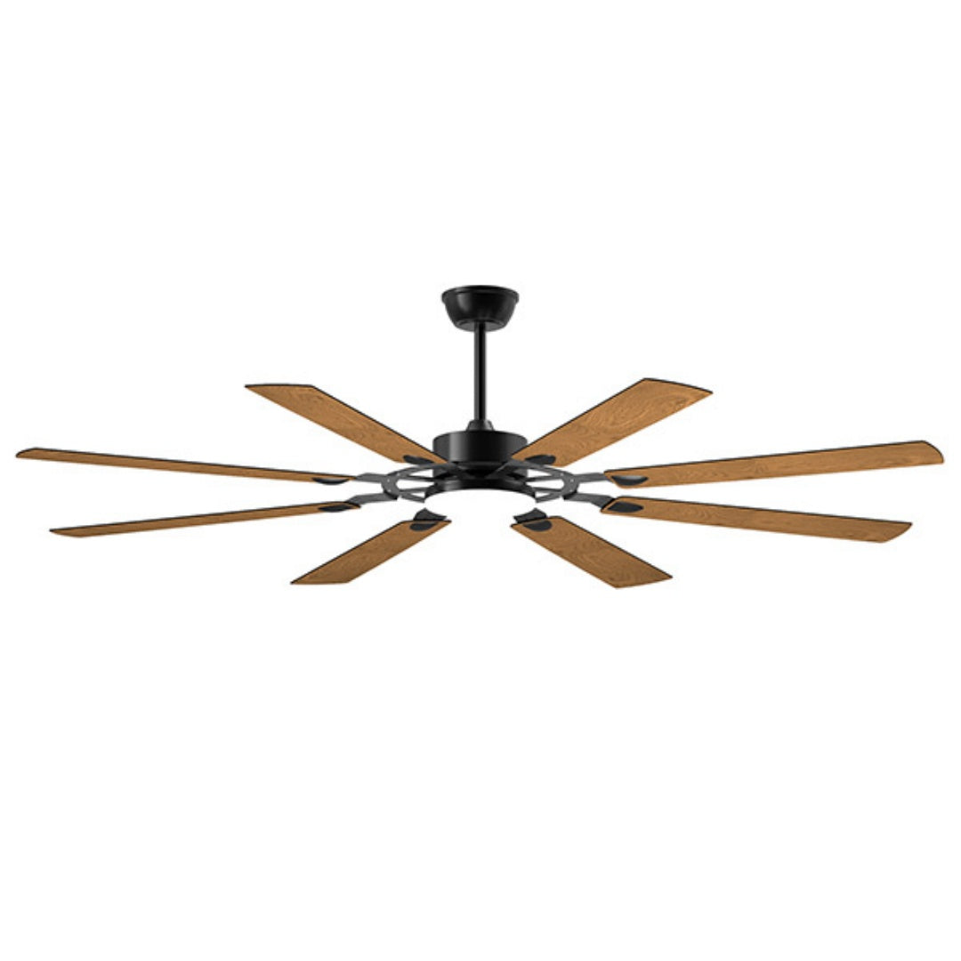 72-Inch 8-Blade Large Ceiling Fan,Reversible Quiet DC Motor,Indoor Outdoor Modern Ceiling Fan,Suitable For Kitchen,Living Room And Terrace,Black.