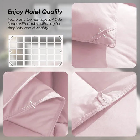 Pink Comforter Insert, Soft And Comfortable Against The Skin, Suitable For All Seasons, Machine Washable, Perfect For Home And Bedroom, And Makes A Great Christmas Gift.