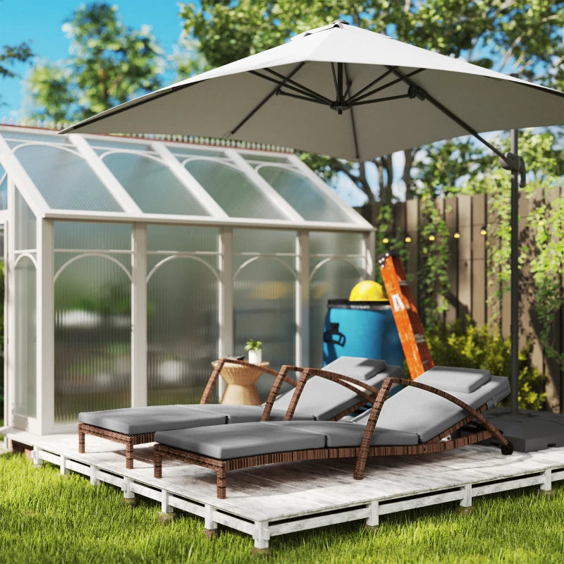 Set Of 2 Wicker Chaise Lounge Chair Outdoor Patio Lounger With 5 Adjustable Back, Wheels, Cushion, Multiple Packages Shipped. Please Pay Attention To The Dimensions And Weight In The Details.