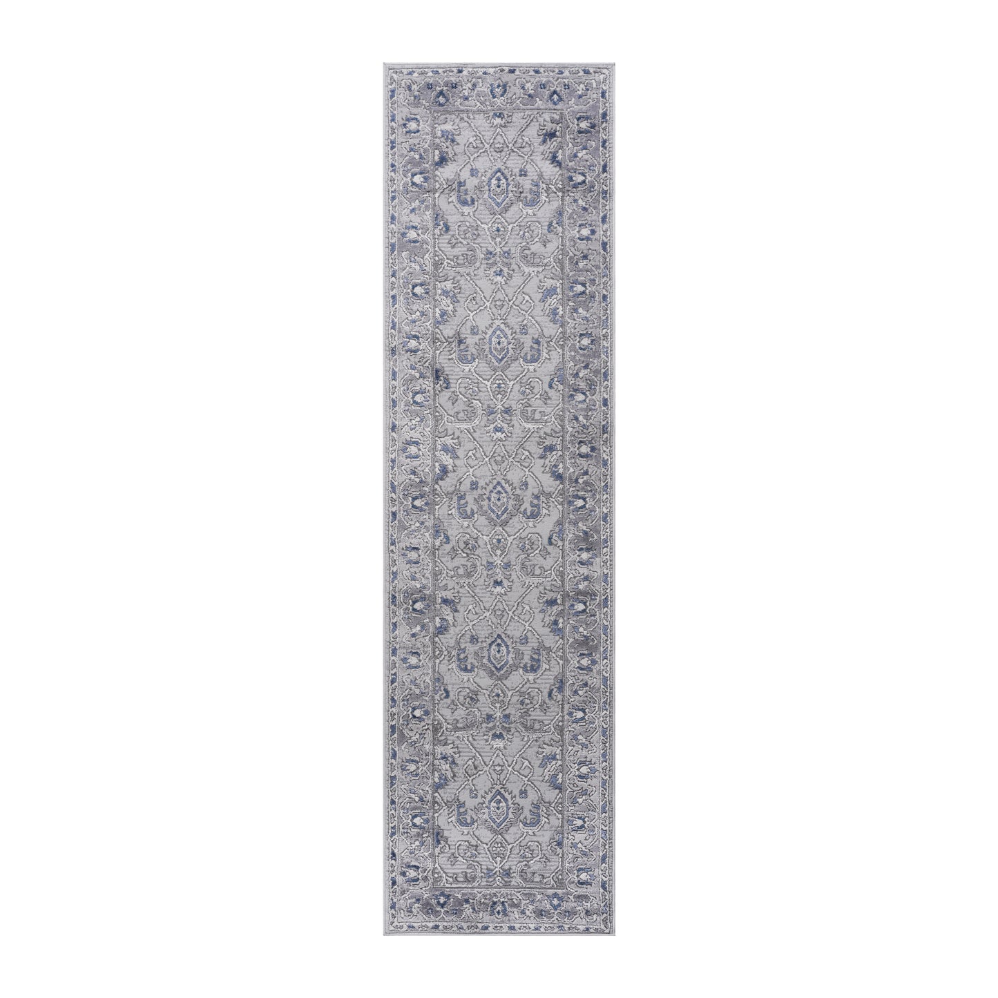 MARFI C Ollection 2X8 Grey  Blue  Oriental Runner Rug