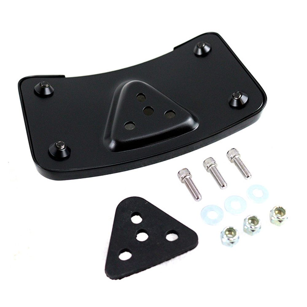 License Plate Bracket Curved Laydown Style Black Fits