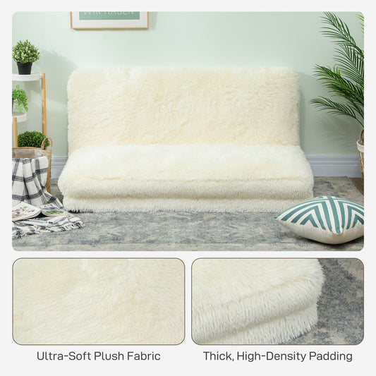 Bean Bag Floor Sofa Bed, Contemporary Plush Wide Folding Floor Mattress