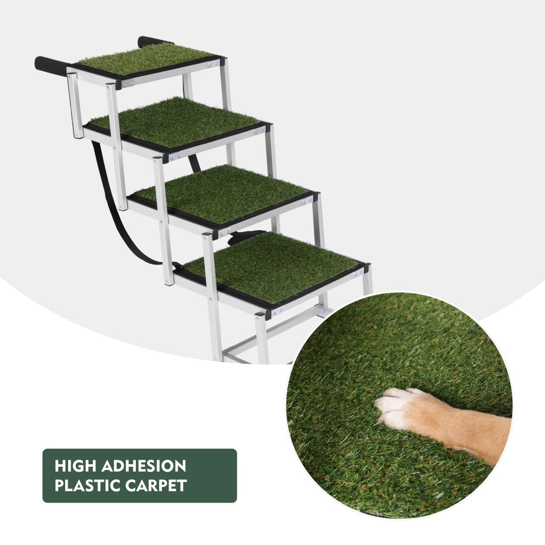 Foldable Dog Ramp For Cars, SUVs, Trucks, Portable Pet Dog Stairs For Large Dogs With Non-Slip Surface  Reinforced Design, Lightweight Yet Sturdy Supports Up To 250lbs