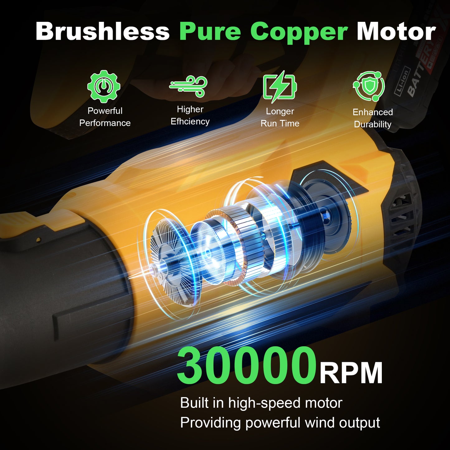 Leaf Blower Cordless  Upgraded  - 21V Powerful Electric Cordless Leaf Blower With 1 X 4.0Ah Batteries & Charger, Battery Powered Leaf Blower Is Suitable For Lawn Care, Patio, Patio, Dust Snow