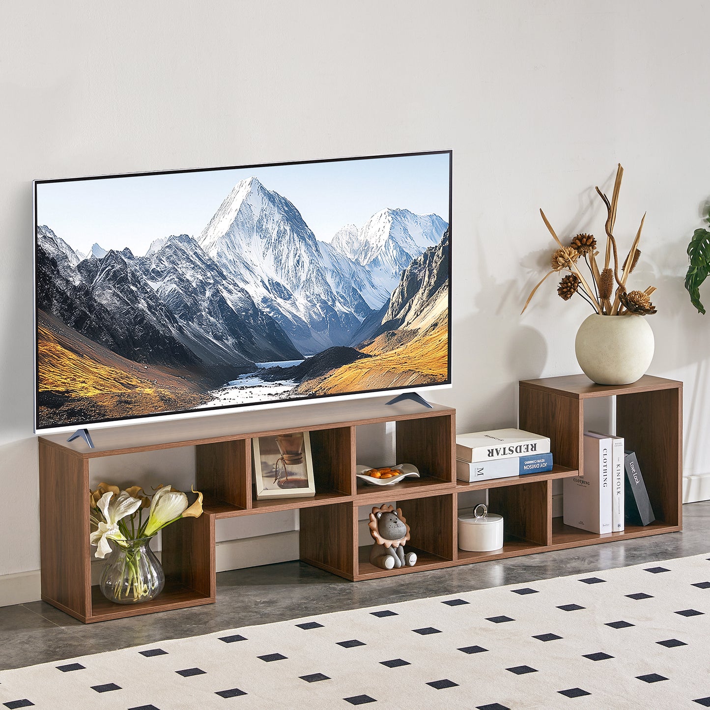 2 Pieces Cube TV Stand,Free Combination Gaming Entertainment Center Media Stand,Open Storage Bookcase Shelf For Living Room,2 Shelf Bookcase L-Shaped TV Console Stand,with Dimensions Of 55.1x11.8x17.1