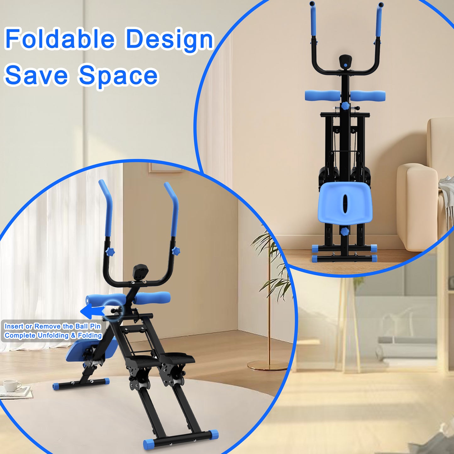 Multifunctional 2-In-1 Stair Stepper And Ab Workout Machine Blue