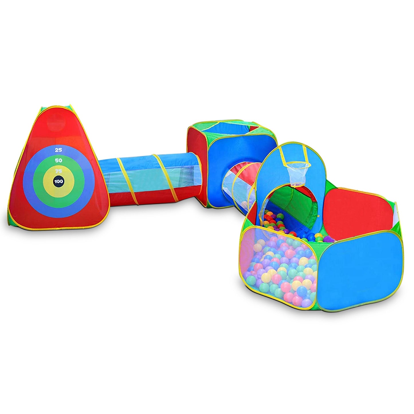 5Pcs Kids Ball Pit Tents Playhouse With 2 Crawl Tunnel & 2 Tent For Boys Girls Toddlers Preschool Children Indoor Outdoor