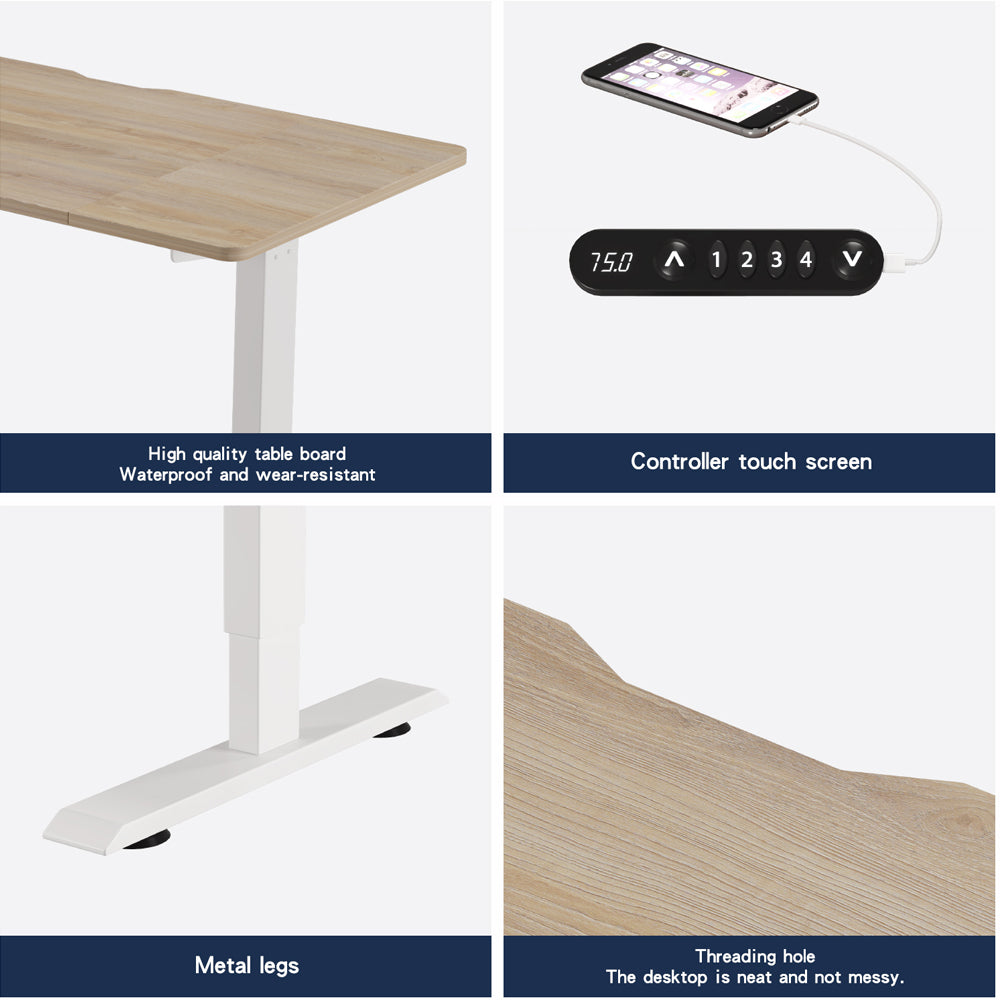 Electric Standing Desk Height Adjustable Desk For Home And Office Computer Table Gaming Desk Modern Luxiury Table 48  Oak Lift-up Desk