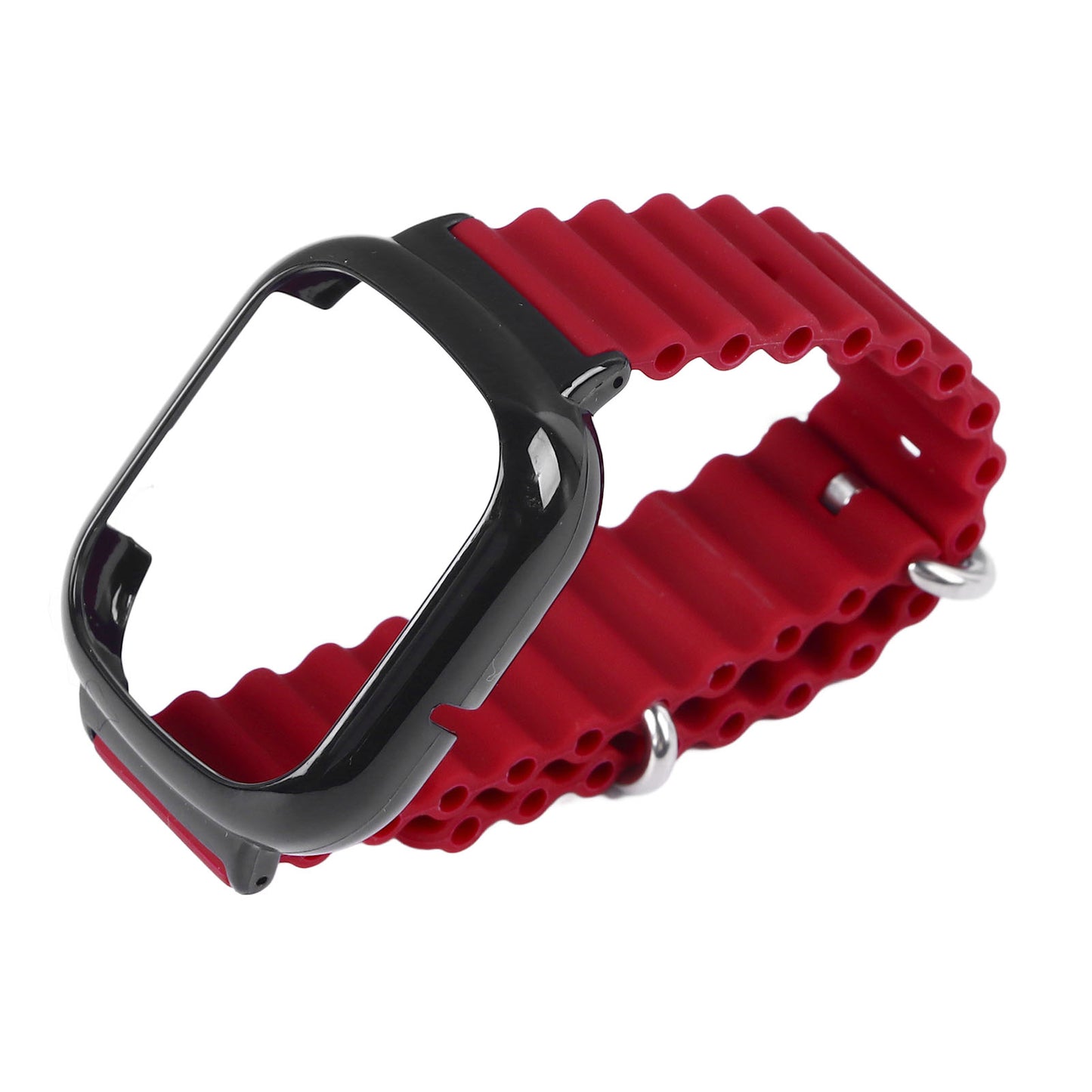 Watch Silicone Strap With Built In PC Case Fashionable Adjustable Wristband For Honor 4 Wine Red