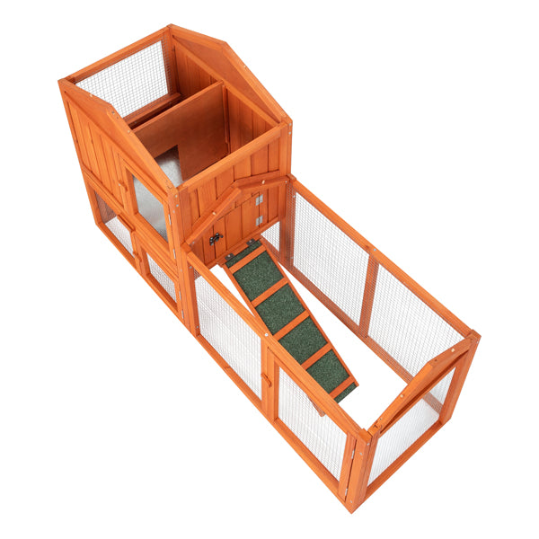61inch Wooden Chicken Coop Hen House Rabbit Wood Hutch Poultry Cage Habitat