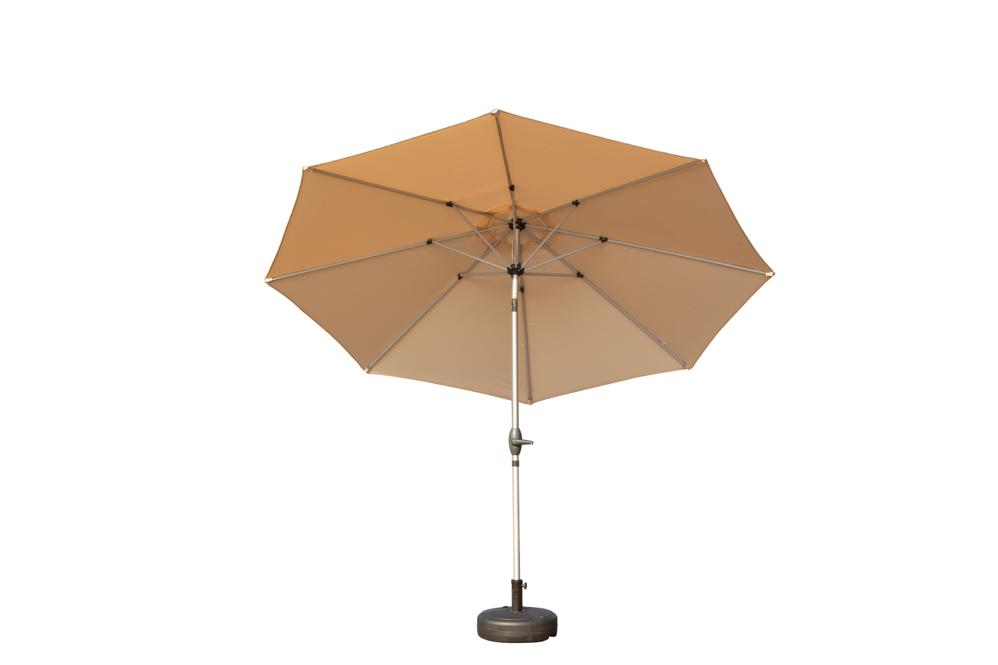 10FT Patio Umbrella, Outdoor Table Umbrella With Push Button Tilt And Crank, UV Protection Waterproof Market Sun Umbrella With 8 Sturdy Ribs For Garden, Deck, Backyard  Beige  -Base Not Included