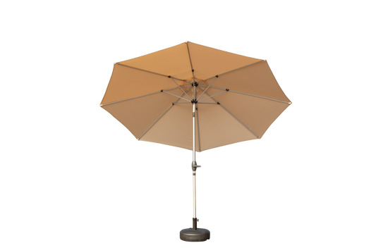 10FT Patio Umbrella, Outdoor Table Umbrella With Push Button Tilt And Crank, UV Protection Waterproof Market Sun Umbrella With 8 Sturdy Ribs For Garden, Deck, Backyard  Beige  -Base Not Included