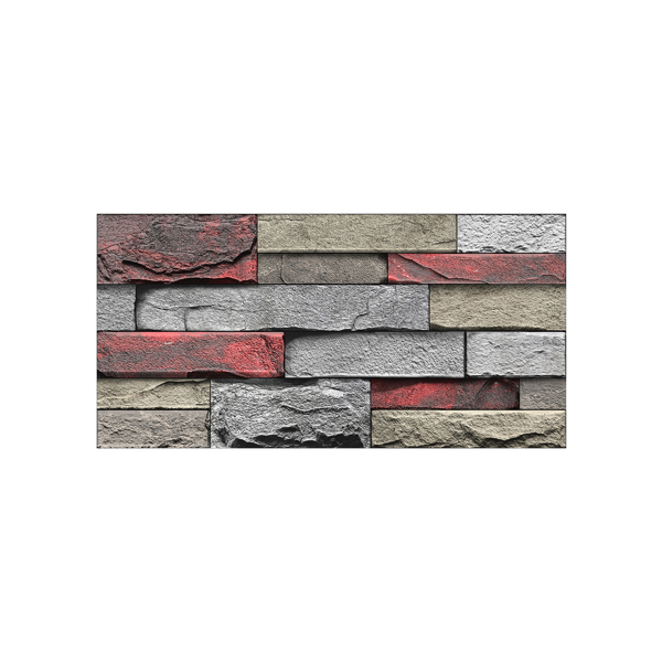 Red Stone Brick Marble Wall Sticker, PVC Easy To Clean And Waterproof, For Kitchen And Bathroom Splashback Wall Decoration