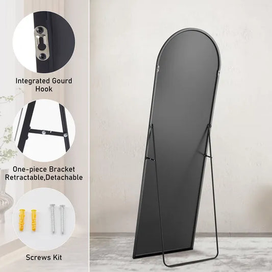Floor Standing Mirror, Wall Mirror With Stand Aluminum Alloy Thin Frame,21'X64'