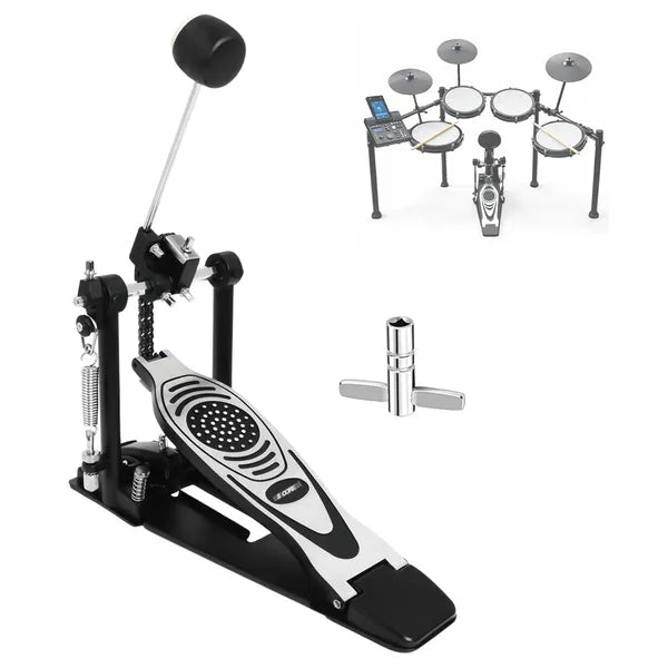 5 Core Bass Drum Pedal Mount Adjustable Felt Beater Head Single Chain Heavyduty Kick Drum Foot Pedal