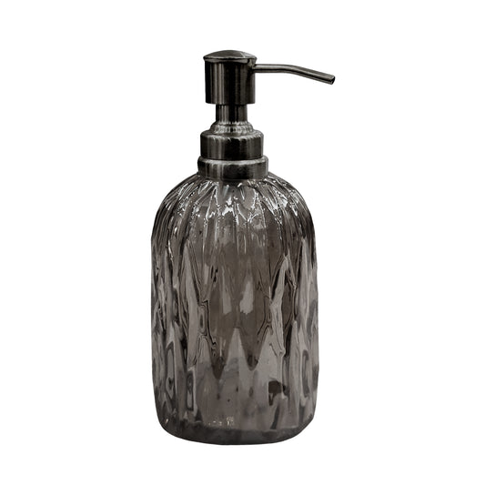 Glass Liquid Soap Dispenser Pump Bottle  Bathroom Vanity & Kitchen Sink,Holds Soap,Lotion & Sanitizer  Smoke