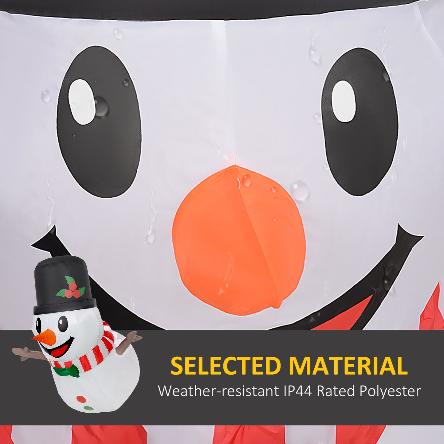 3.4' Inflatable Hanging Snowman W/ LED Lights, Blow-Up Outdoor Christmas Display For Party