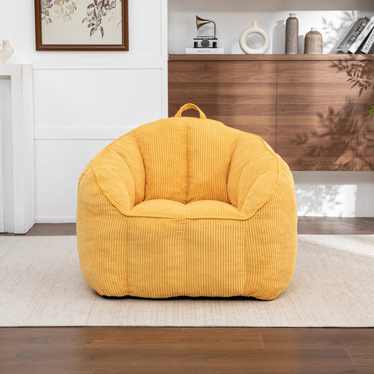 Giant Bean Bag Chair Sofa For Adults Teens, Comfy Corduroy Large Bean Bag Chairs With Armrests For Bedroom Living Room, BeanBag Lazy Sofa Couch Chairs With Filler Included