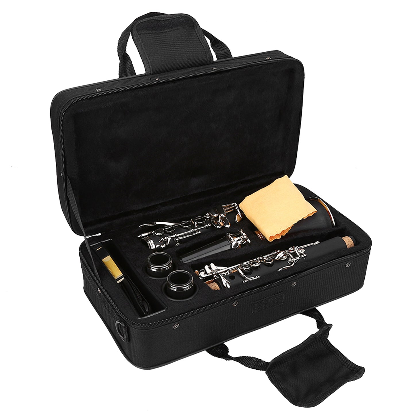 17 Key Descending B Tone Bakelite Clarinet With Reeds Cleaning Cloth Woodwind Instruments