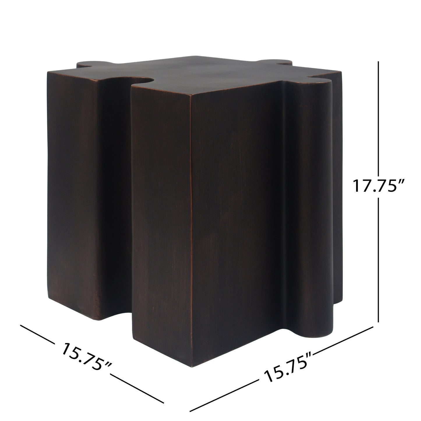 2-Piece Artistic Puzzle Table Set,Modular MGO Side Tables With Interlocking Design  1 Convex & 1 Concave , 200lb Capacity For Indoor & Outdoor, Antique Copper Color