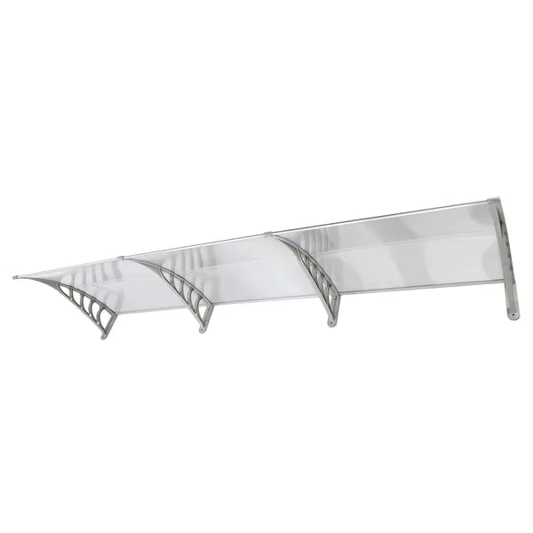HT-300 X 100' Household Application Door & Window Rain Cover Eaves Transparent Board & Gray Holder