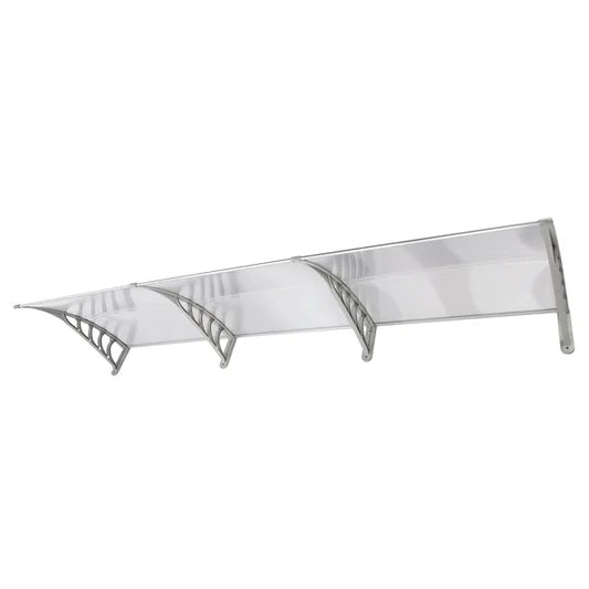 HT-300 X 100' Household Application Door & Window Rain Cover Eaves Transparent Board & Gray Holder