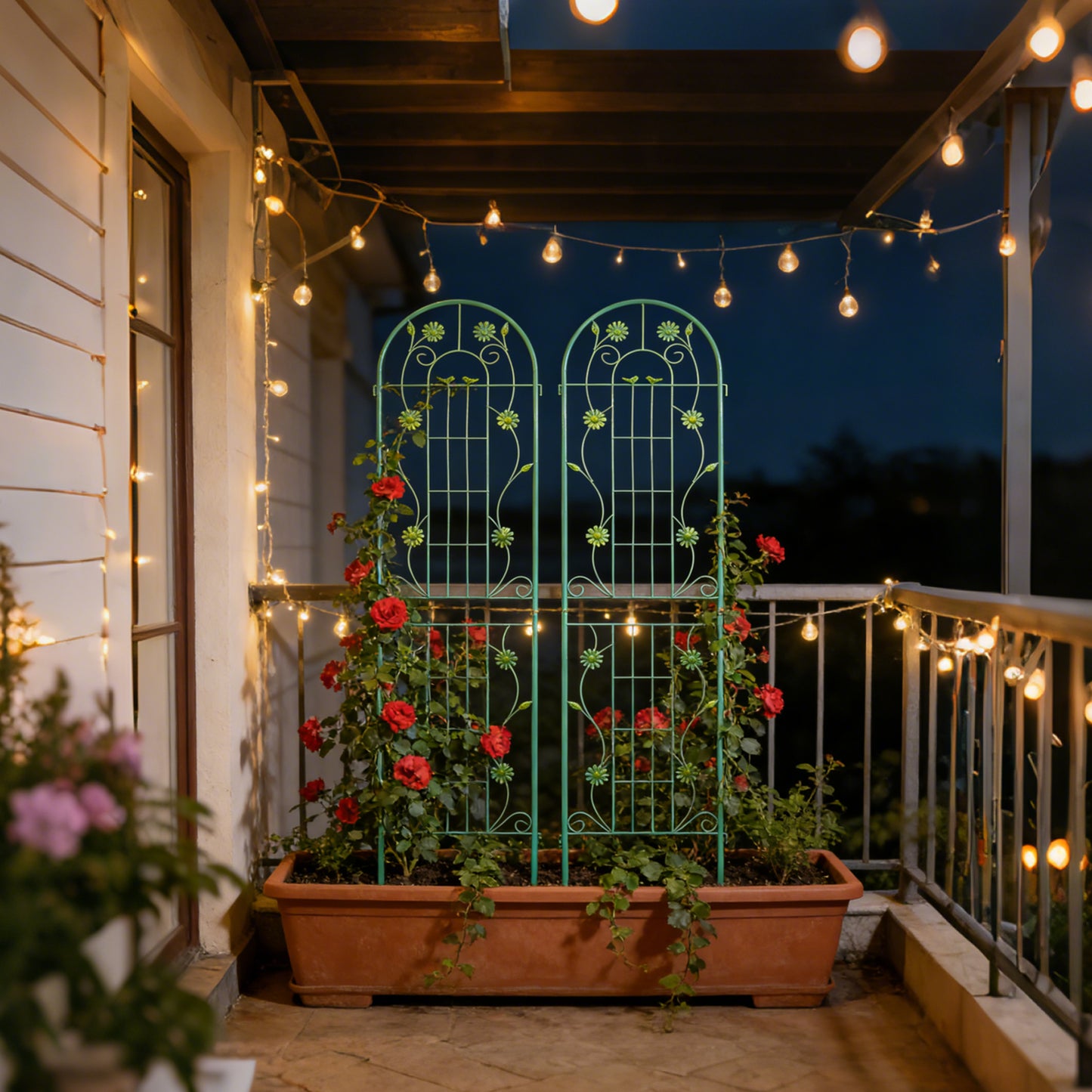 2 Pack Metal Garden Trellis 86.7  X 19.7  Rustproof Trellis For Climbing Plants Outdoor Flower Support Green