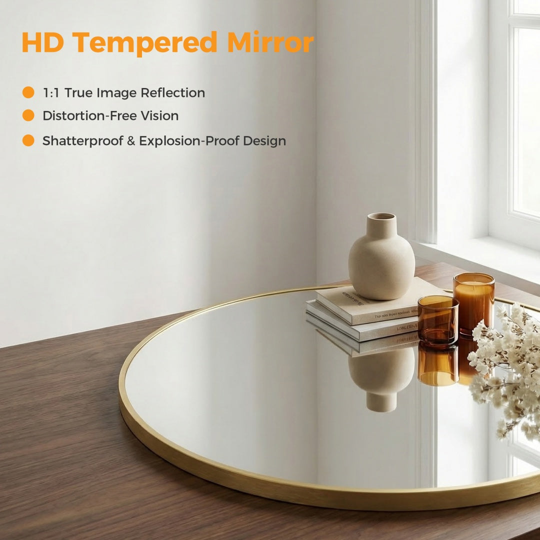 Round Wall Mirror, Bathroom Mirrors For Over Sink, Circle Mirror For Bathroom, Entryway, Bedroom, Vanity