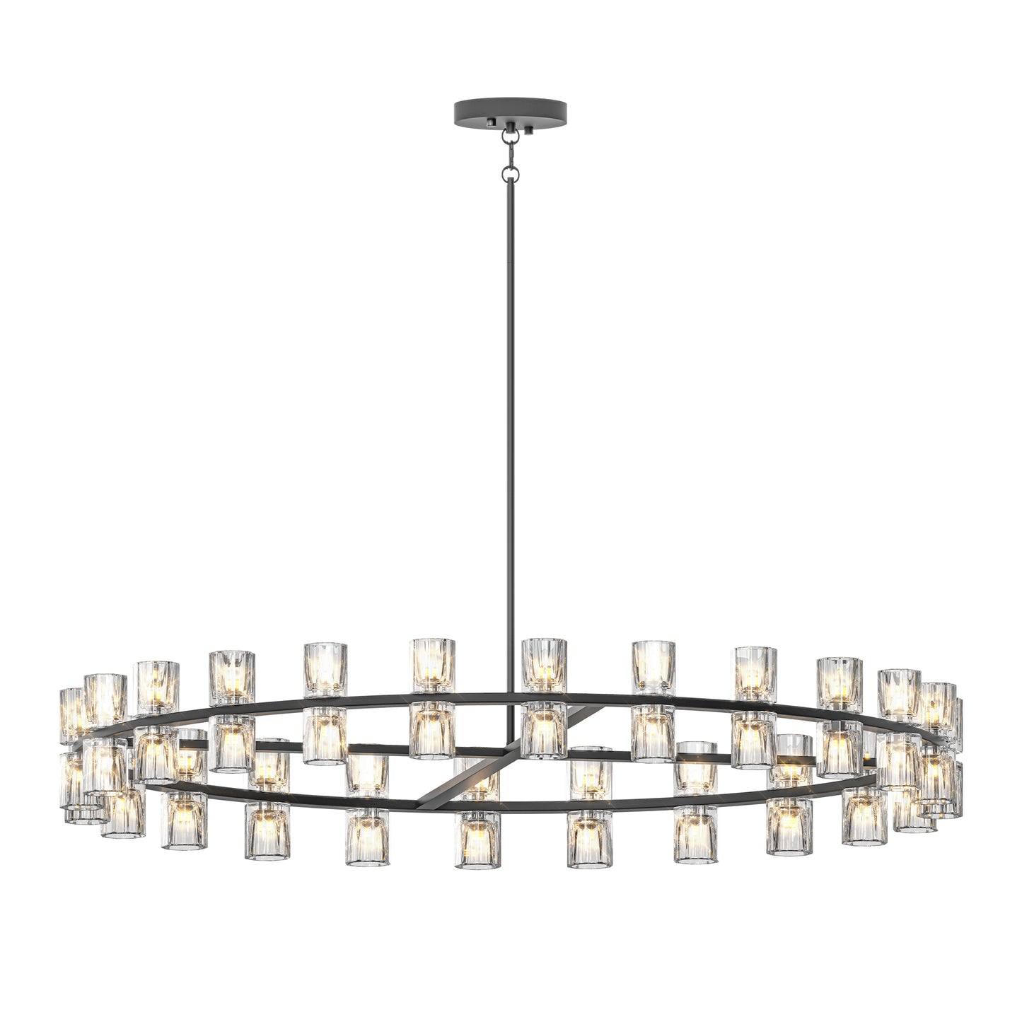 L005030-D48-P48B,W1340P310779,  48 Inches Luxury Chandeliers Crystal Living Room Decorative Lights Simple Modern Dining Room LED Lighting,for Home Decor Black ,Bulbs Included