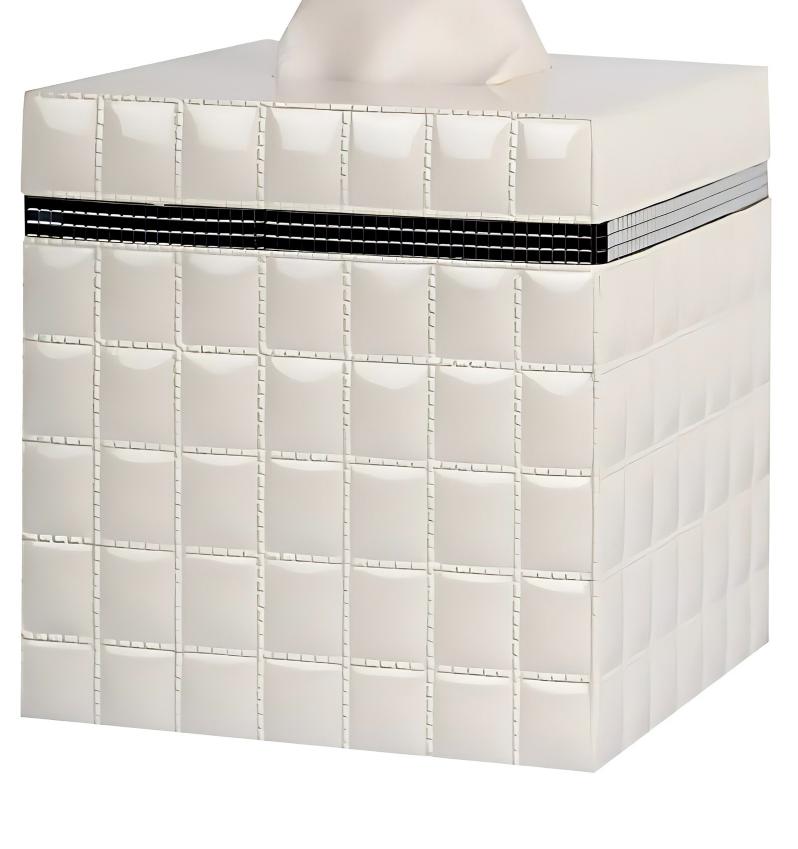 Tissue Box Cover  Resin Square Facial Tissue Box Holder White