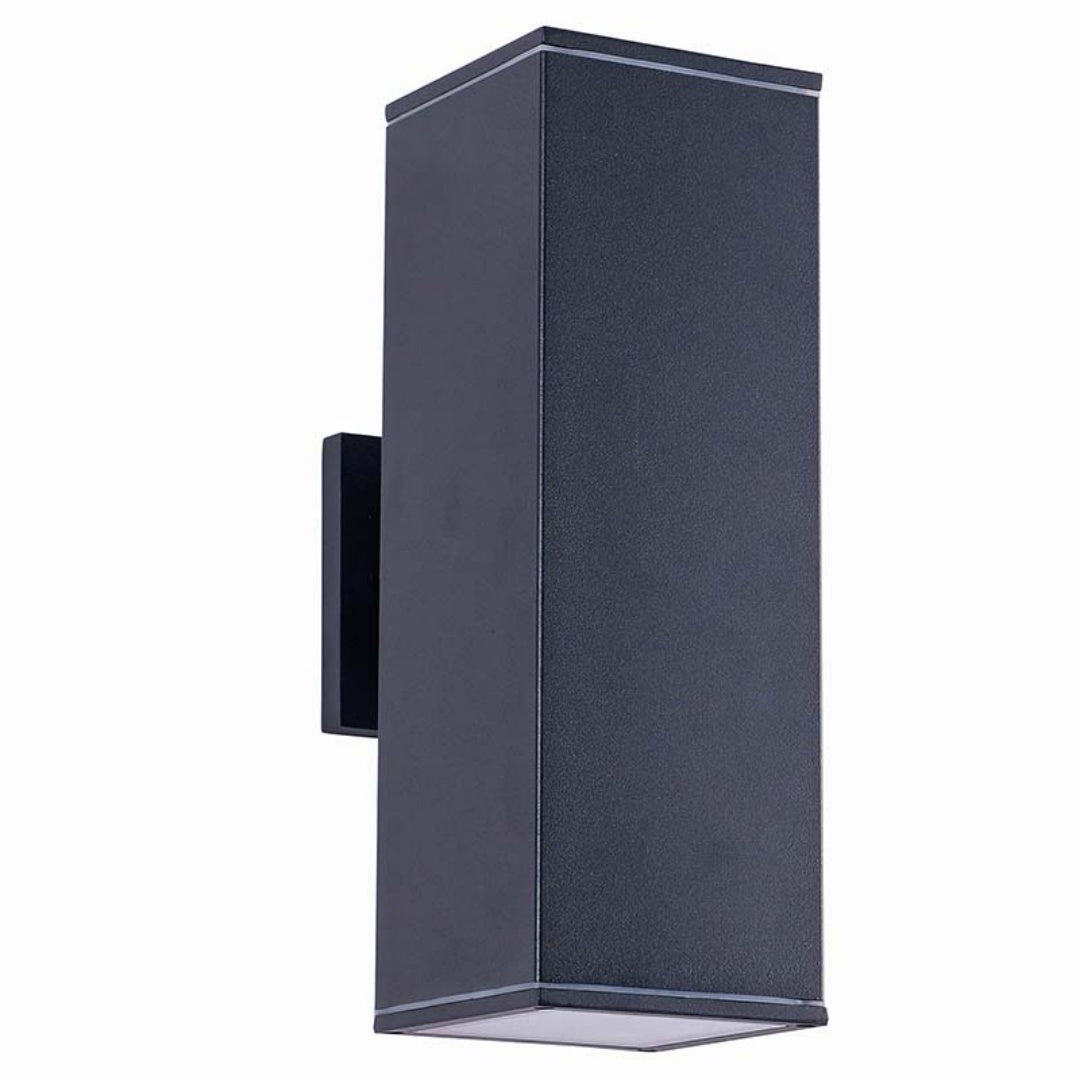 14in Modern Outdoor Porch Light Patio Light In 2 Lights With Aluminum Rectangular Tube And Tempered Glass Cover Waterproof Wall Sconce 2 Pack  Matte Black No Bulb