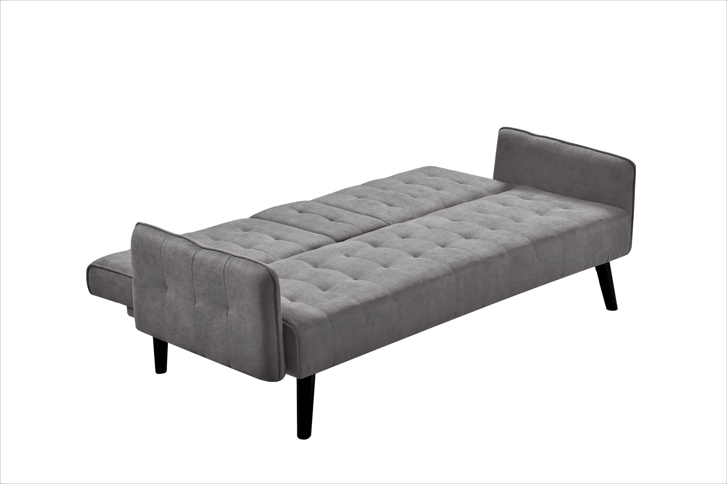 72   Sleeper Sofa Bed - Convertible Folding Backrest To Full Bed With Cup Holder & Drop-Down Table - Space Saving Linen Sofa For Small Spaces - Easy Assembly, Grey